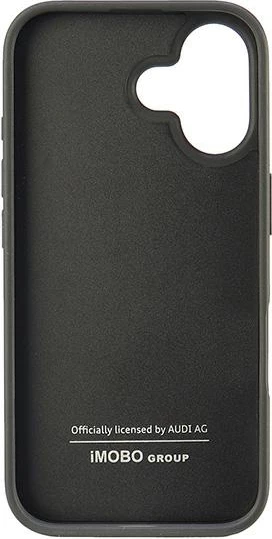 Mbështjellës Audi për iPhone 16 6.1", lëkurë sintetike, HardCase, i zi