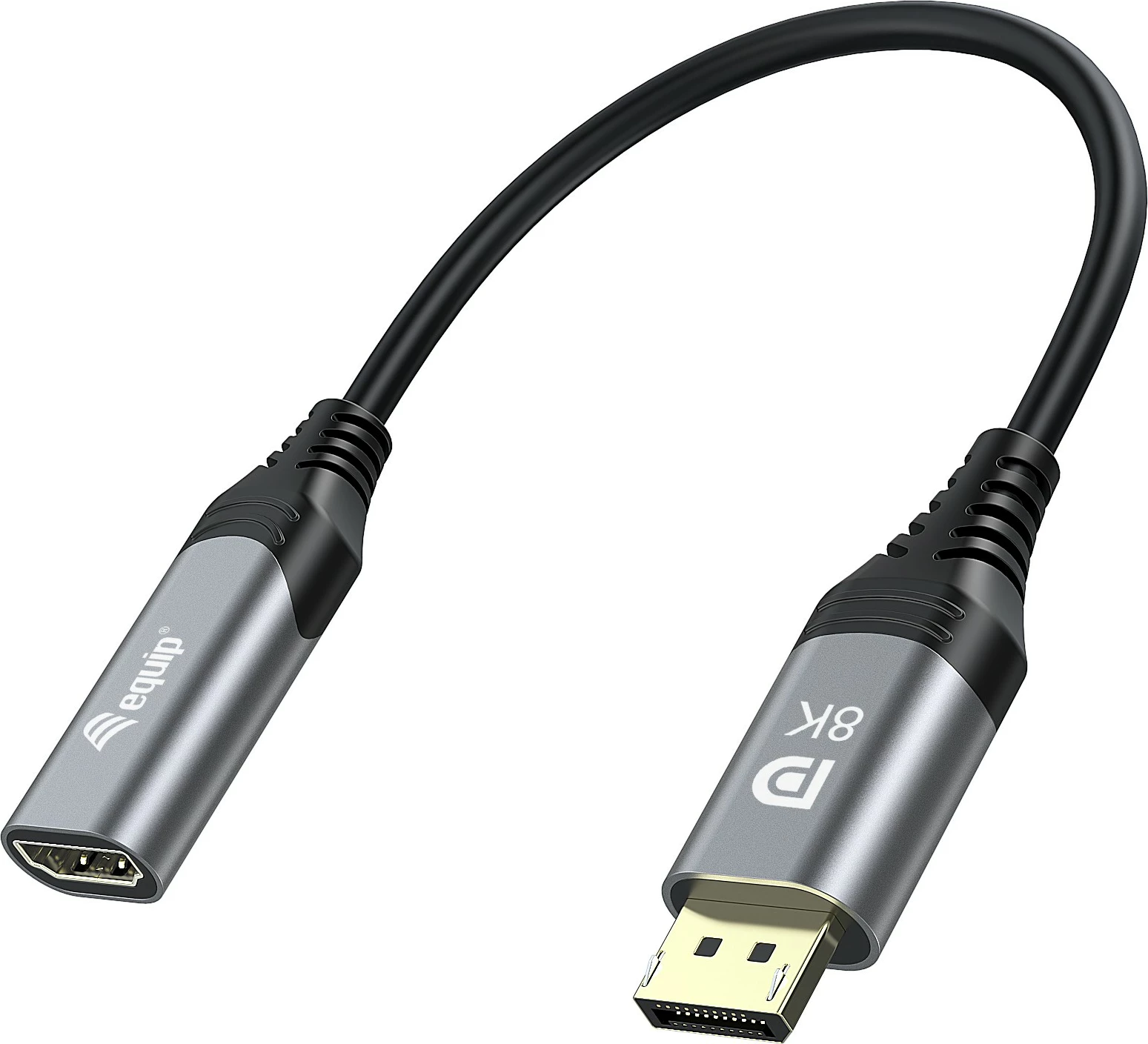 Adapter DisplayPort në HDMI Equip 8K/60Hz, 0.15m, i zi/gri