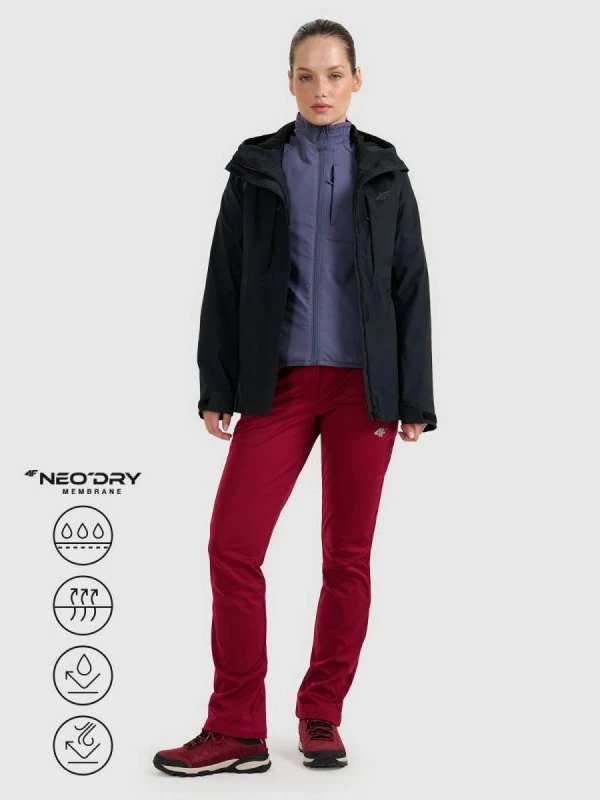 Jakne trekking për femra 4f, e zezë