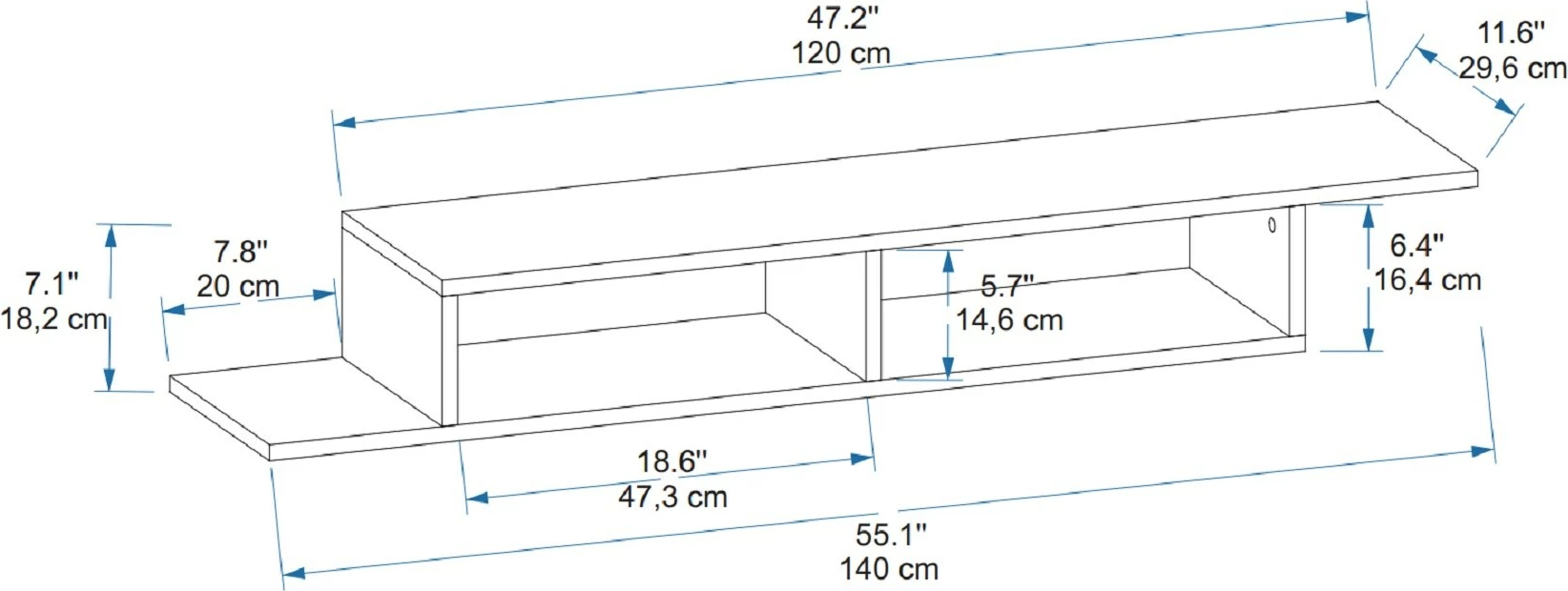 Komodë TV Hanah Home, Muson, ngjyrë antracit