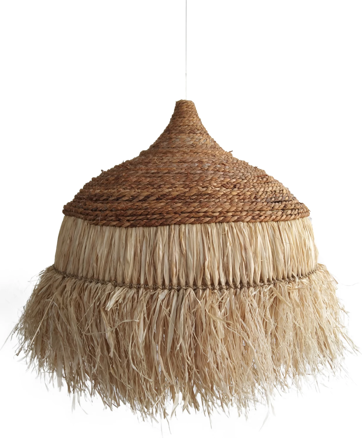 Llambë tavani me kapak prej fije sisali, ngjyrë natyrale, Φ36x46-120H cm, FH7787