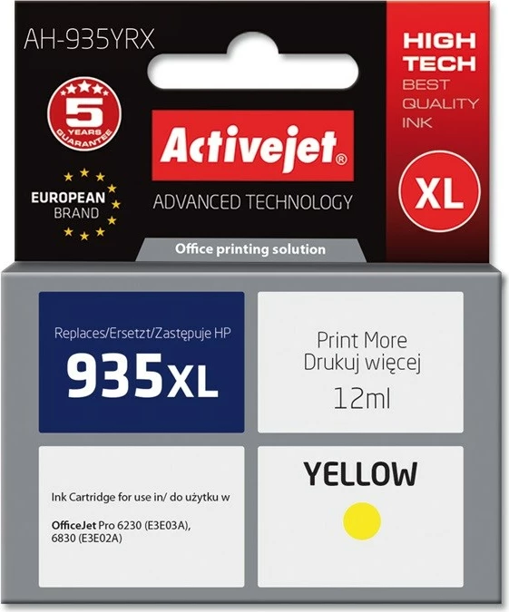Ngjyrë zëvëndësuese Activejet AH-935YRX për printer HP, e verdhë