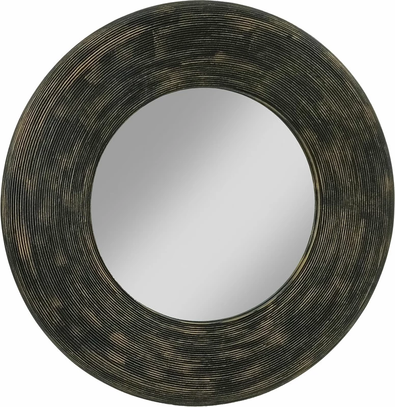 Pasqyrë muri Up & Down, bambu, ngjyrë e zezë antike, 77x6x77cm