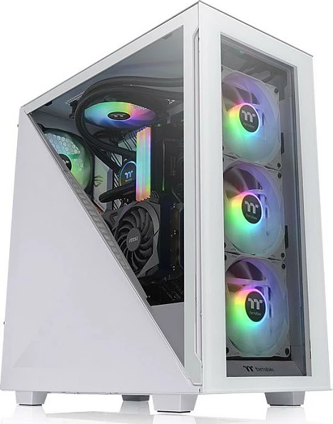 Kasë Thermaltake Divider 300 TG Snow ARGB, Midi Tower, e bardhë, me dritare xhami, ARGB