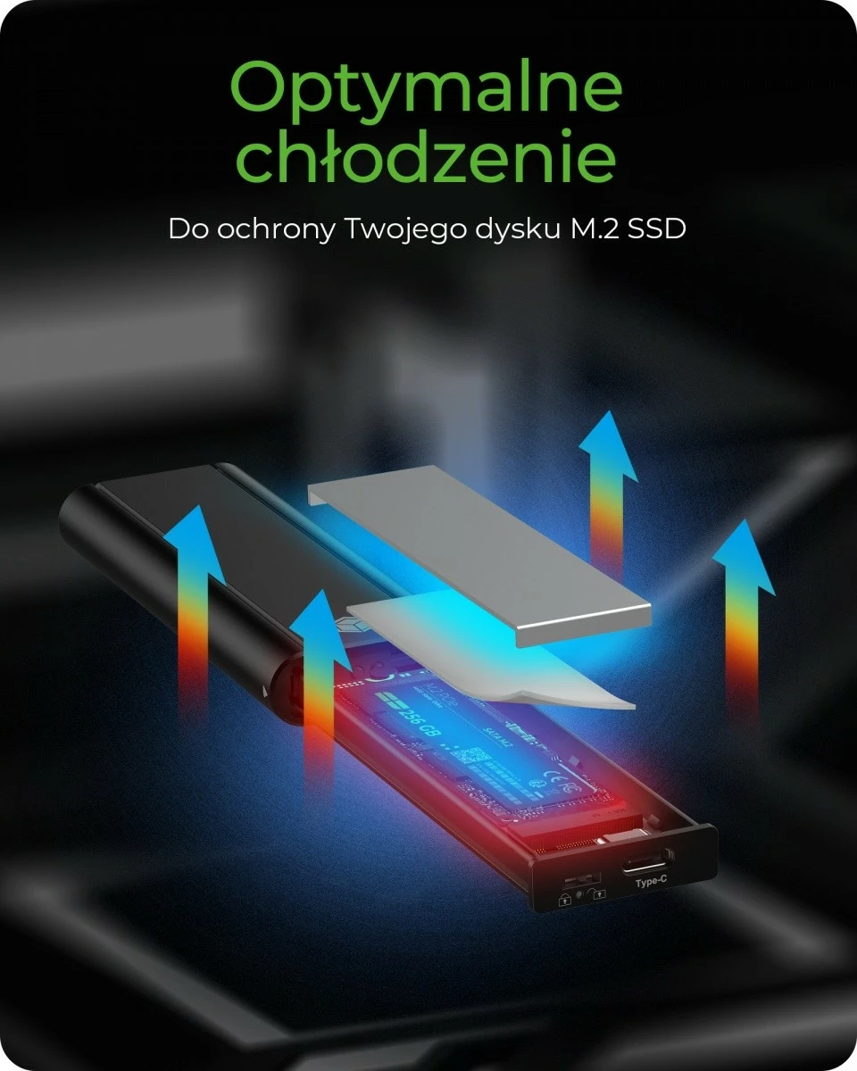 Kasë IcyBox IB-1807MT-C31 për SSD M.2 NVMe, USB 3.2 Gen2, Alumini, E zezë