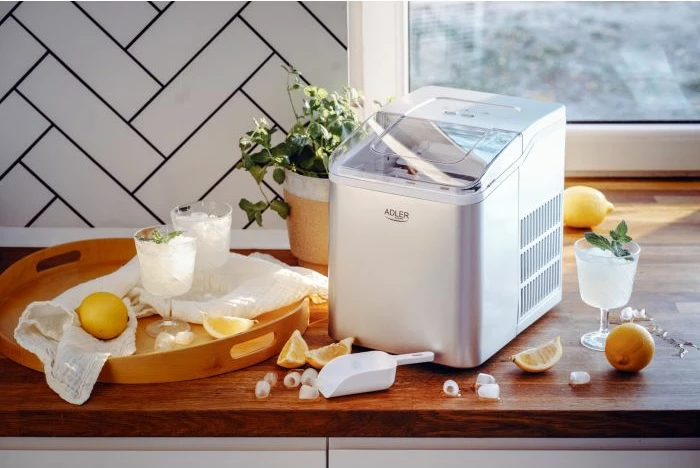 ledomat Adler AD8086, 12 kg/ditë, 9 kube/cikël, kapak transparent, vetëpastrim, e bardhë