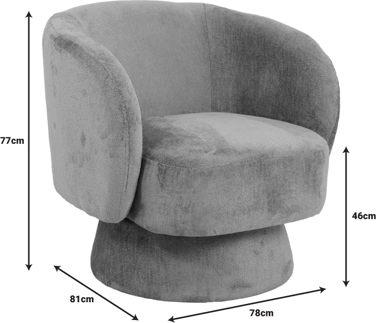 Karrige rrotulluese kreslo, stof krem, 78x81x77cm