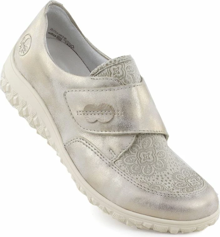 Këpucë femrash Rieker, bezhë ari