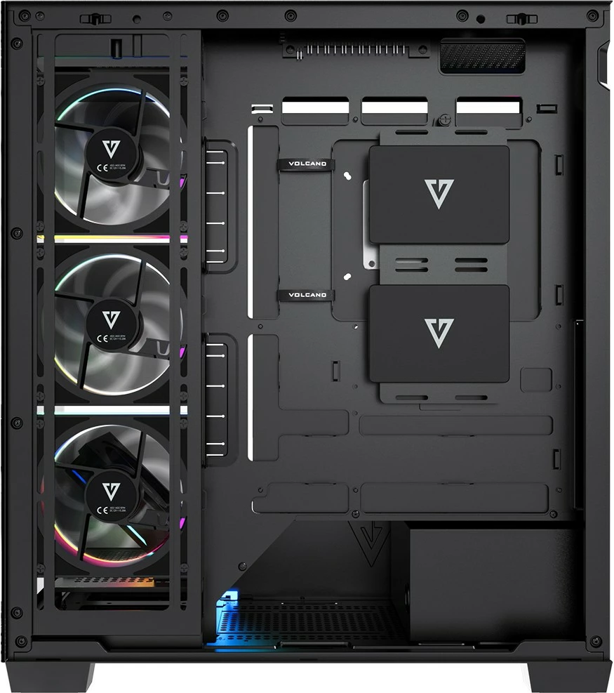 Kasë MODECOM Volcano Stellar Plus ARGB Midi 5F (AT-STELLAR-PLUS-5F-ARGB-10), ATX/mATX/ITX, 5x 120 mm ARGB, USB-C, xham i temperuar, e zezë