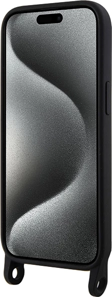 Mbështjellës Karl Lagerfeld Crossbody Silicone Choupette për iPhone 15 6.1", i zi me rrip