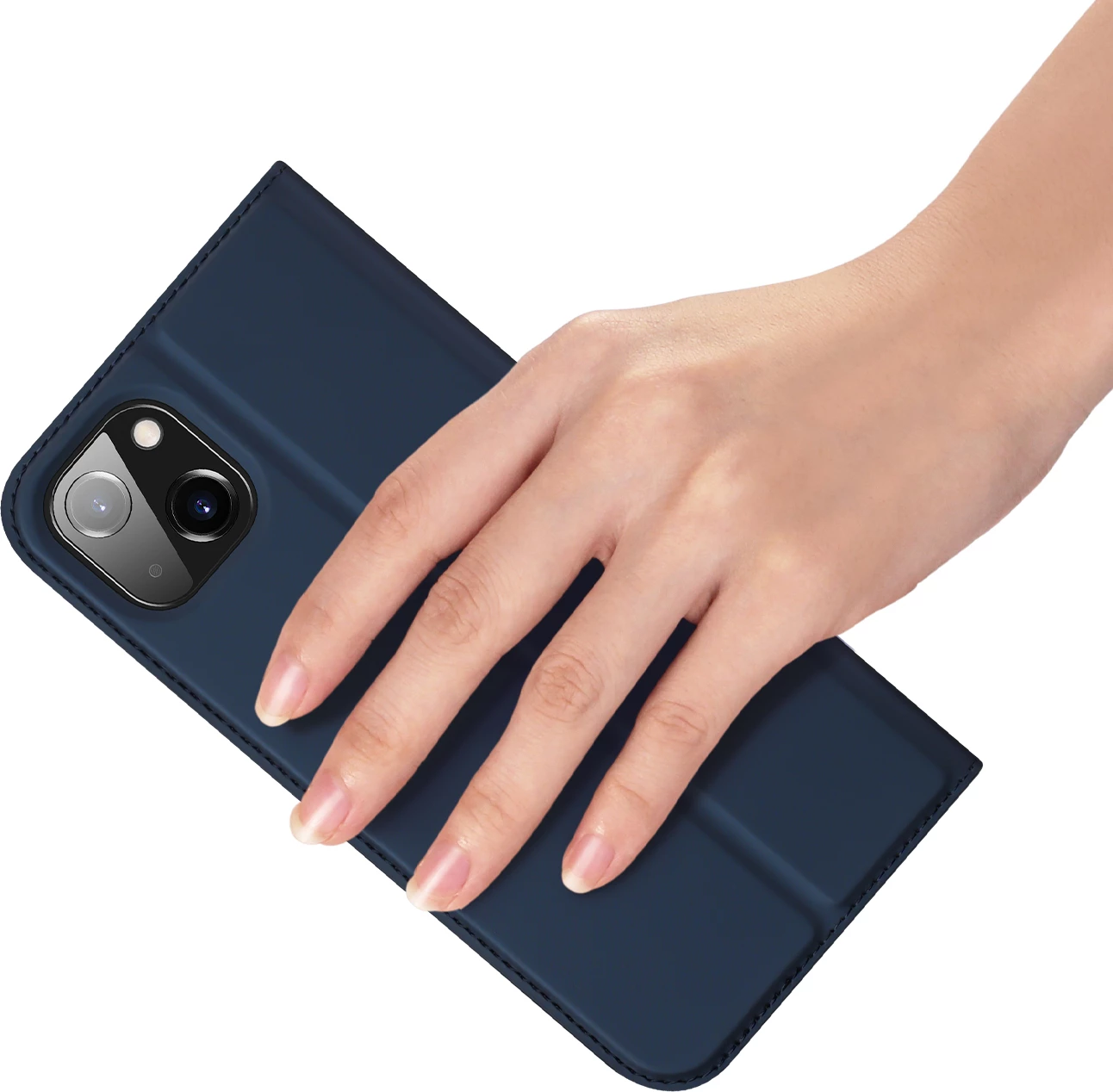 Mbështjellës Dux Ducis Skin Pro për iPhone 14 Plus, me kapak, funksion qëndrimi, xhep kartelash, Blu