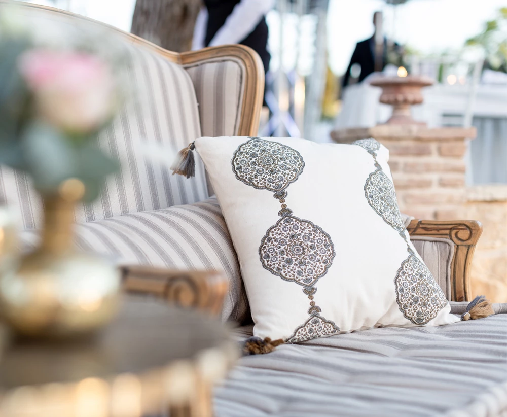 Jastëk dekorativ Ammos 3, pambuk, ngjyrë bezhë-kafe, 45x45cm