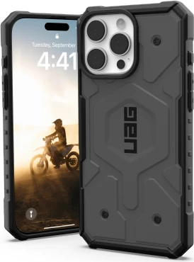 Mbështjellës UAG Pathfinder MagSafe për iPhone 16 Pro Max, argjend