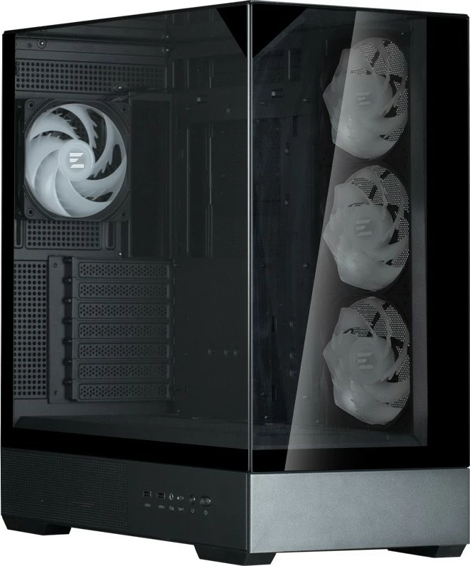 Kasë, Zalman, P40 Prism Plus, midi tower ATX, 4x 120mm ARGB, xham i temperuar 3-ana, USB-C, e zezë