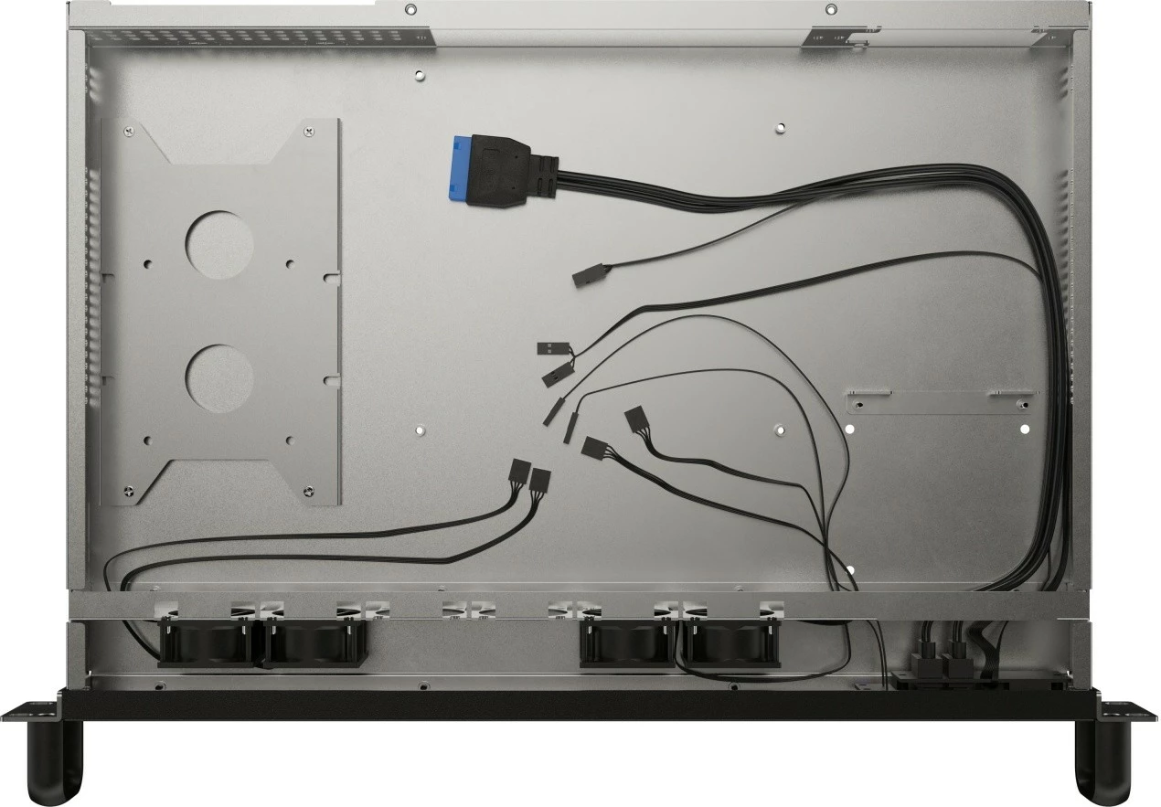 Kasë serveri RACK 1U Lanberg SC01-3001-10B Mini-ITX, 19", 4x40mm PWM, 1 PCI, FLEX PSU, 2x USB 3.0, 300mm e zezë