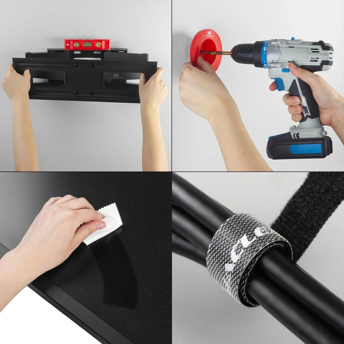 Mbajtës muri për TV Maclean MC-788, 32-75 inç, 50kg, VESA 400x400, i zi