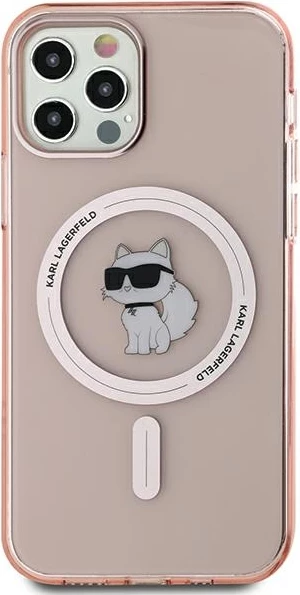 Mbështjellës Karl Lagerfeld IML Choupette MagSafe për iPhone 12/12 Pro, rozë