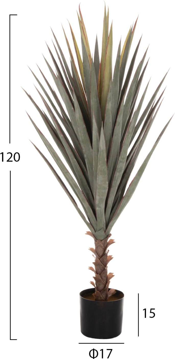 Bimë sintetike dekorative në vazo, FH7987, Sisal Agave, 120H cm