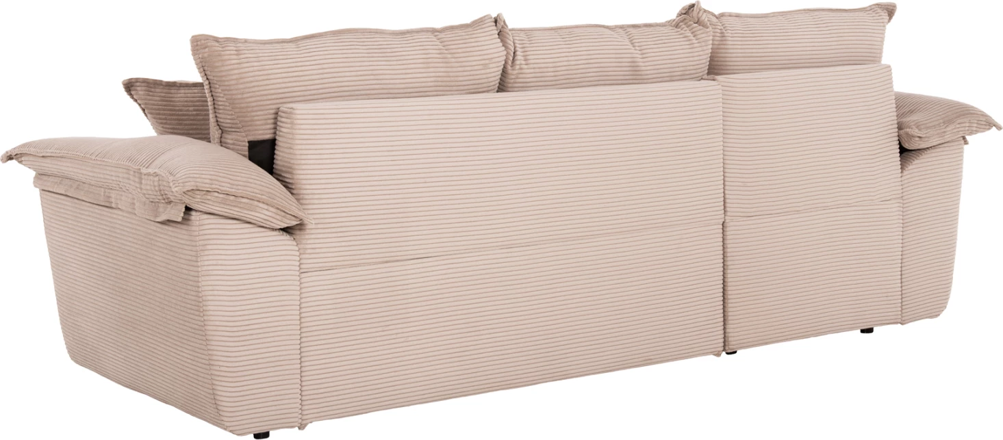 Divan këndor (majtas) me hapësirë ruajtjeje ALDO FH3276.01L, pëlhurë bezhë, 256x91-159x87H cm