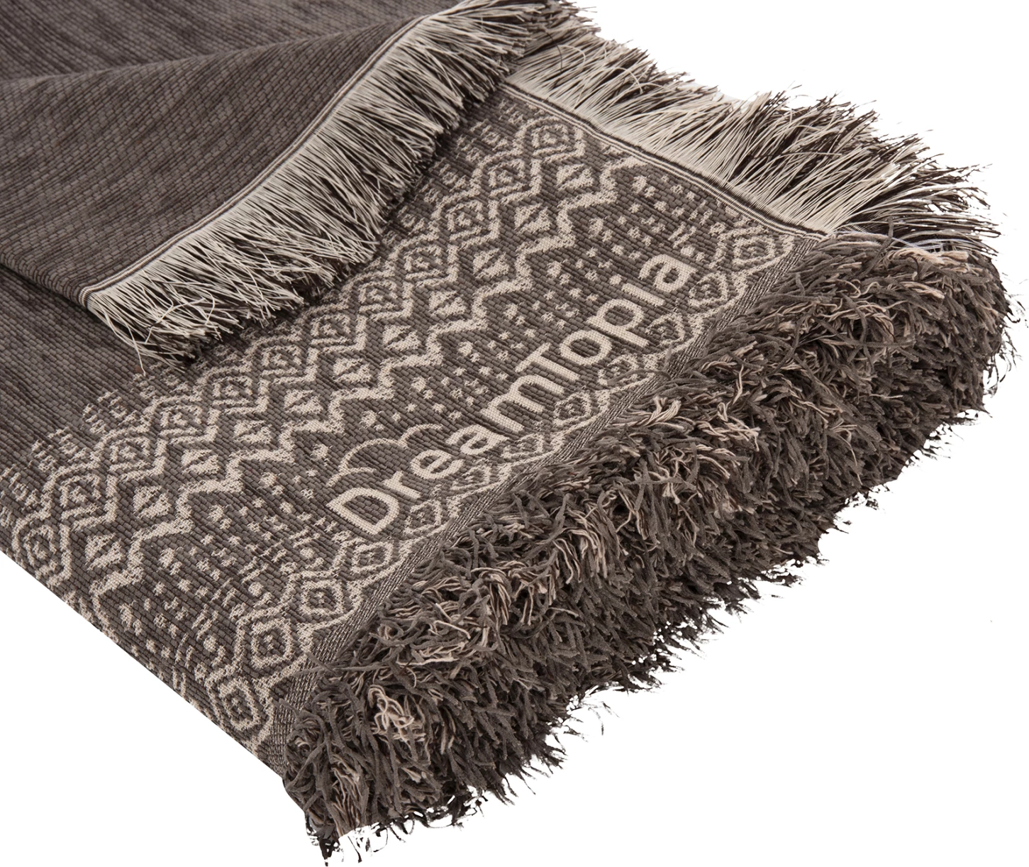 Mbulesë divani me franja DREAMTOPIA FH12163.08 ngjyrë kafe 245x170cm