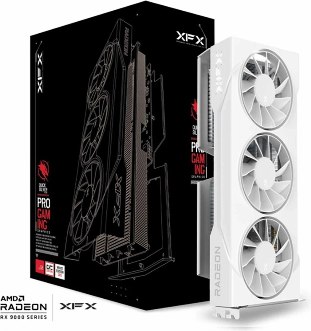 Kartë grafike XFX SWIFT RX 9060XT OC, 16 GB, 3-FAN, e bardhë