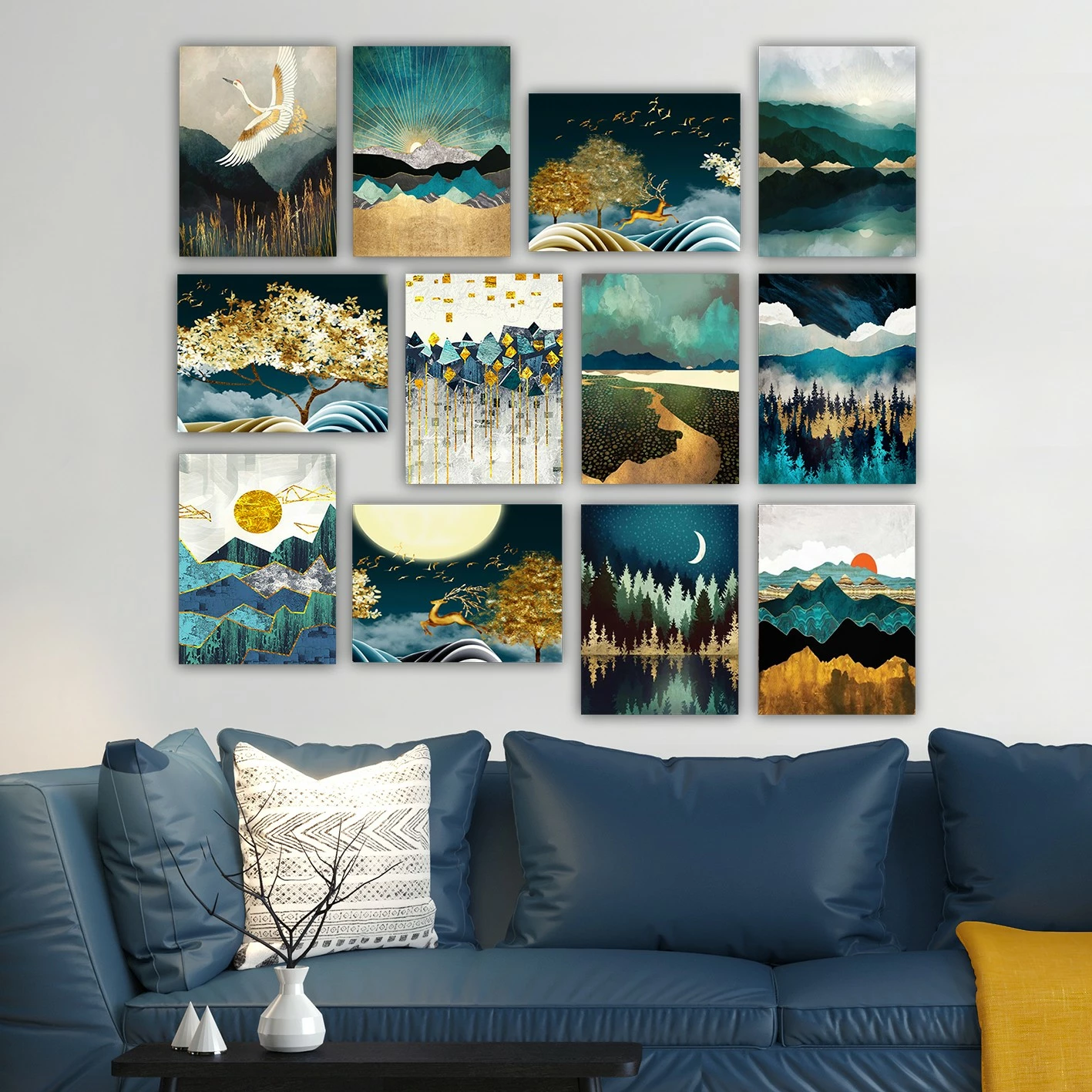 Piktura dekorative MDF (12 copë), Wallity, 12MDF44YS