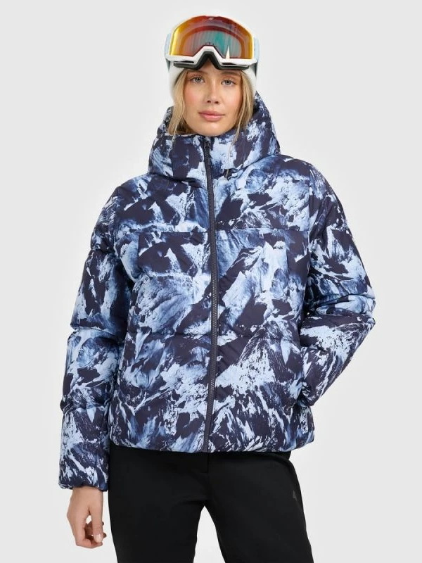 Jakne skijimi për femra 4f, e zezë