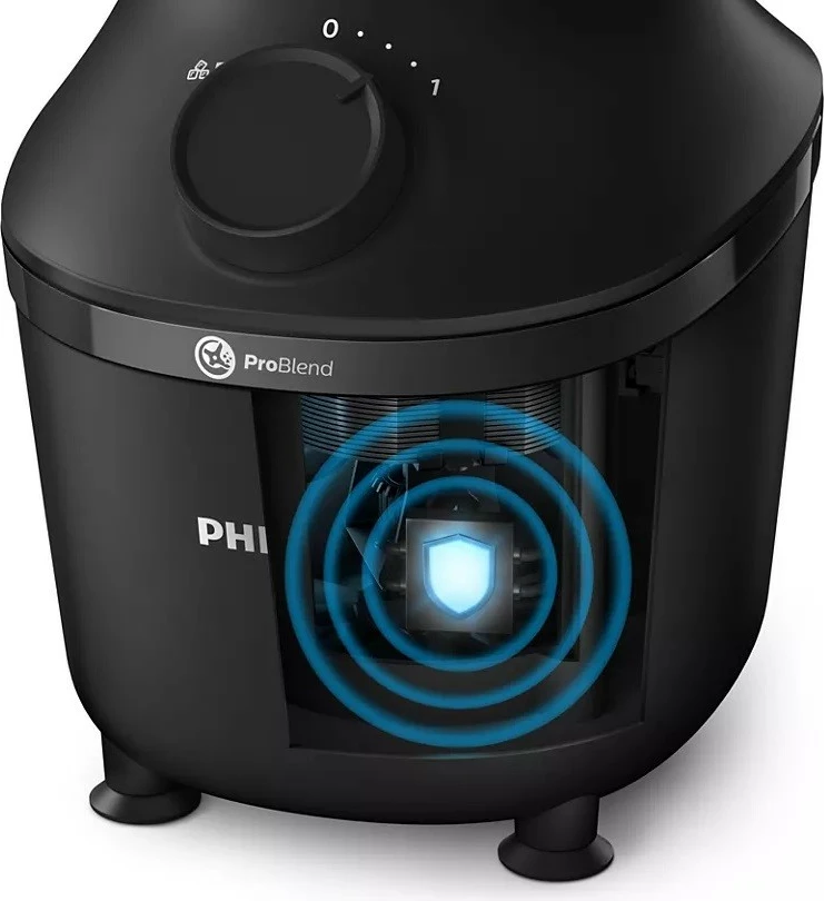 Blender Philips HR2191/01 me gotë, 2L, i zi