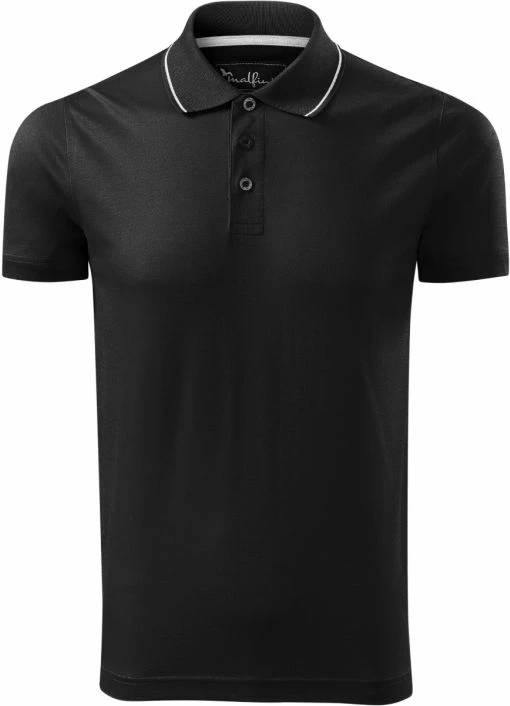 Fanellë polo për meshkuj Malfini, e zezë
