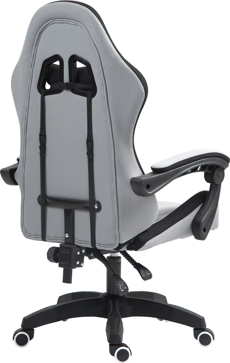 Karrige për zyre gaming Gline, ngjyrë zezë-gri, pëlhurë, pp zezë, 60x59x118cm