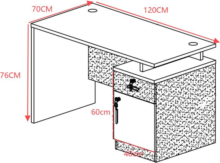 Tavolinë zyre profesionale Oscar, ngjyrë arre-gri e errët, 120x70x76cm