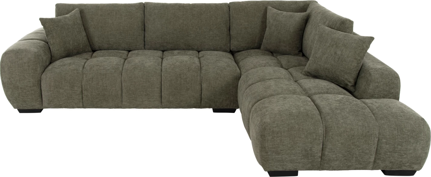 Kënd divan (djathtas) COVEN FH3266.04R, pëlhurë e gjelbër, 298x102-208x85H cm