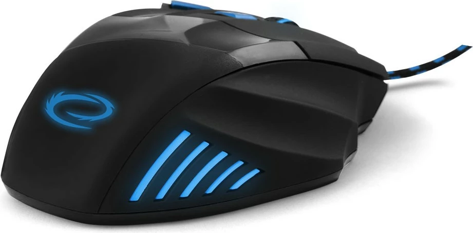 Maus gaming Esperanza WOLF EGM201B, me tela, 7 butona, 2400 DPI, zi/blu