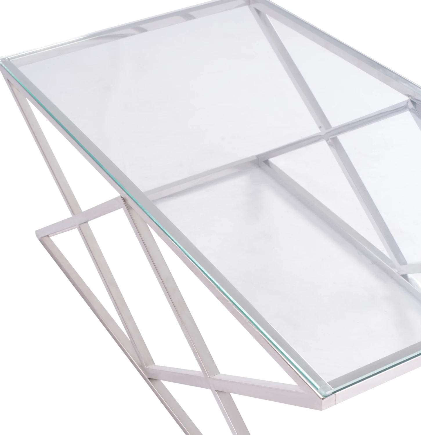 Tavolinë kafeje HOLLAND FH8624.01 me xham dhe bazë kromi 120x60x45 cm