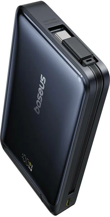 Powerbank, Baseus, Nomos Qi2 P10078800123-00, 10000mAh 45W USB-C, magnetik Qi2, me ekran dixhital