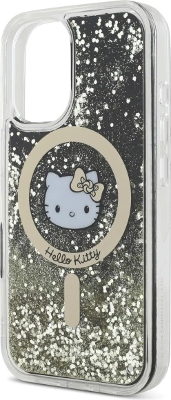 Mbështjellës Hello Kitty Liquid Glitter Fever MagSafe për iPhone 16, Gold