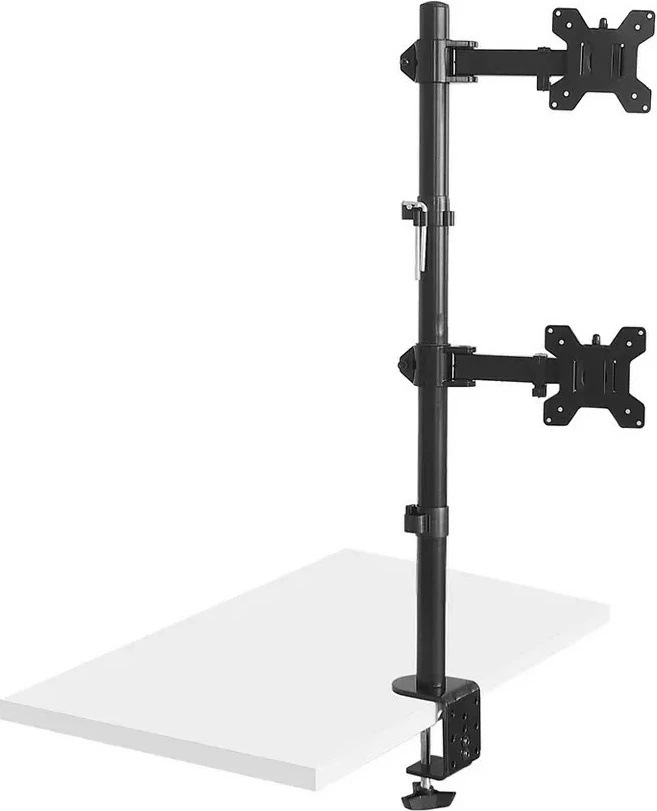 Mbajtëse tavoline për monitorë Maclean MC-967, për 2 monitorë, 13-27", Alumini, E zezë