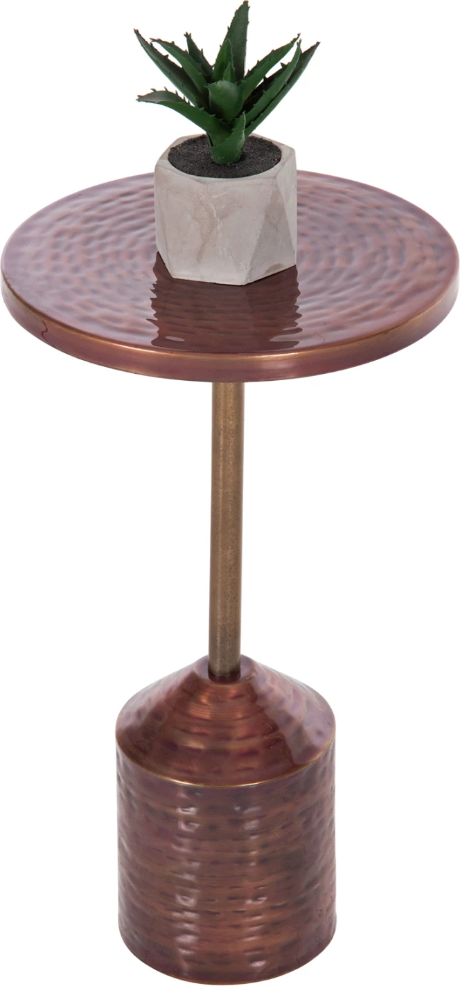 Tavolinë anësore Bombay FH4251.06 metalike, ngjyrë bakri, Φ25.5x51.5H cm