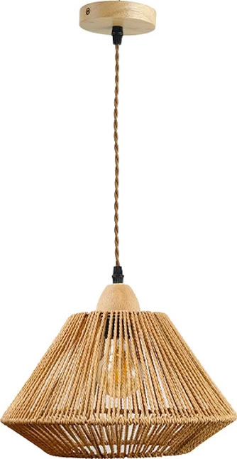 Llambë tavani një-dritë Ligua, metal dhe litar, ngjyrë natyrale, 30x22cm