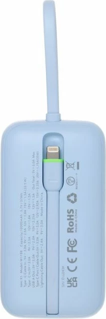 Powerbank VEGER W1188B 10000 mAh 35W me kabllo t’ndërtime, kaltër