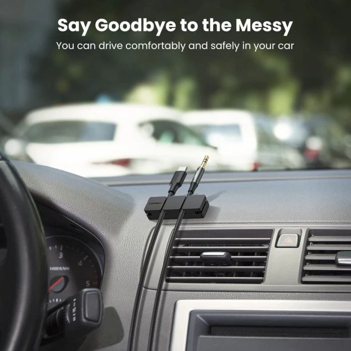 Organizator kabllosh UGREEN 70585 3+1, silikon vetë-ngjitës, për kabllo deri 5mm, i zi, set 4 copë