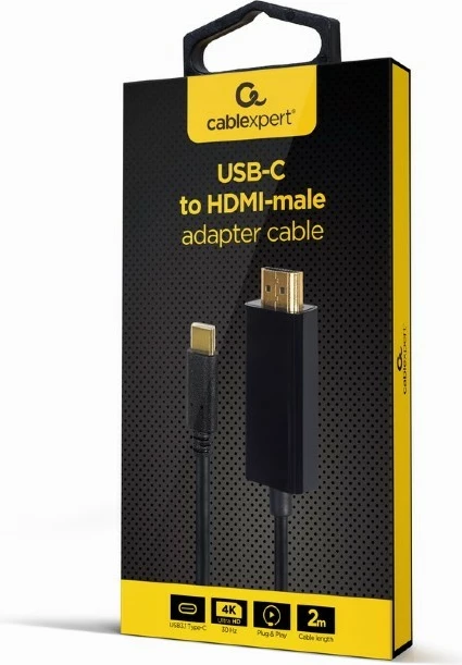 adapter kabllo Gembird A-CM-HDMIM-01 USB-C në HDMI 4K 30Hz 2m zezë
