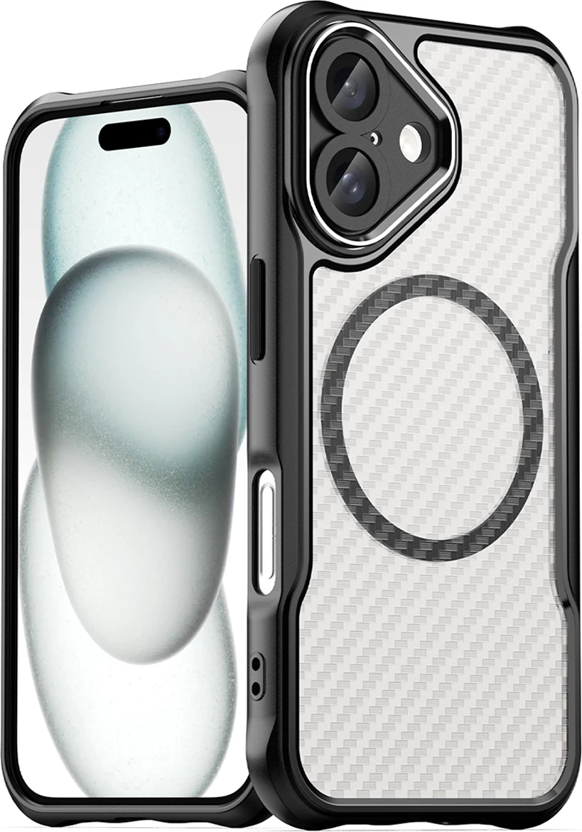 Mbështjellës Hurtel Leading Series MagSafe për iPhone 16, TPU, i zi