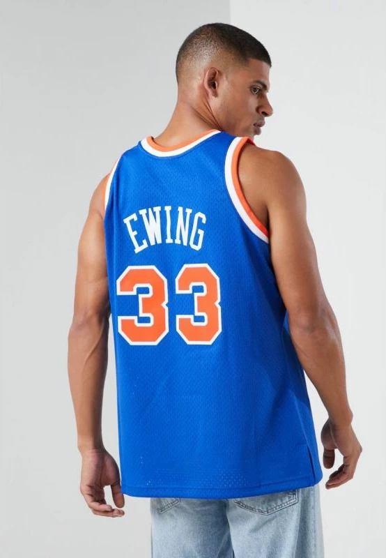 Maicë për Meshkuj Mitchell & Ness NBA Swingman New York Knicks Patric Ewing, Blu