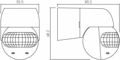 Sensor lëvizjeje IR GTV CR-CR13000-00, montim në mur 180°, IP44, 220-240V, i bardhë