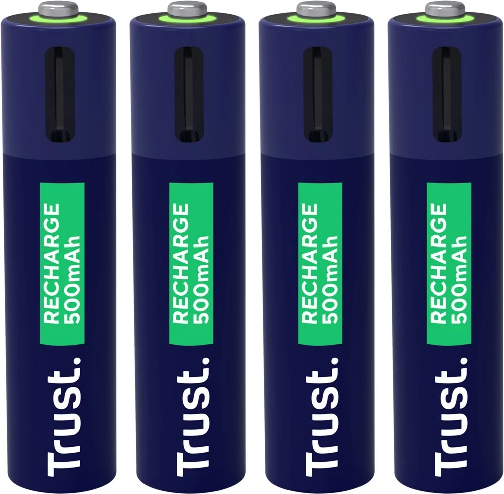Bateri të rikarikueshme Trust 25671 AAA, 500 mAh, set prej 4 copë, Jeshile