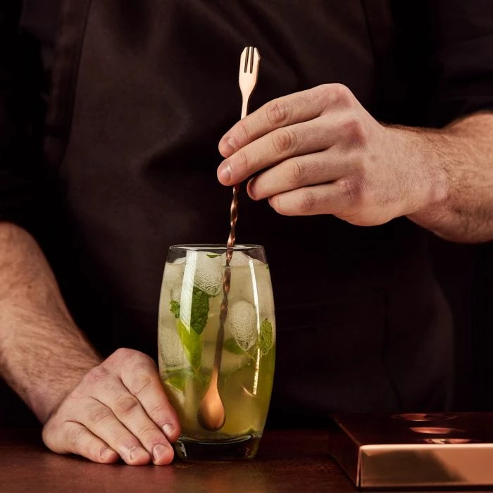 set kokteji VonShef Parisian 6 copë, shaker 500 ml, rozë ari