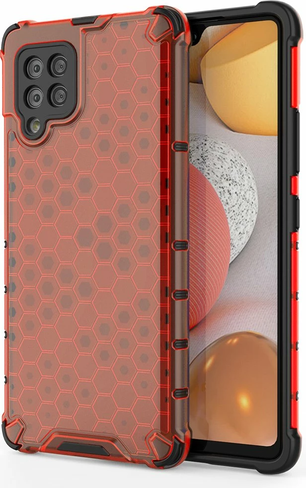 Mbështjellës Hurtel Honeycomb për Samsung Galaxy A42 5G, i kuq