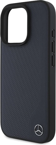 Mbështjellës Mercedes MB Wood Imitation Leather MagSafe për iPhone 16 Pro Max, Blu