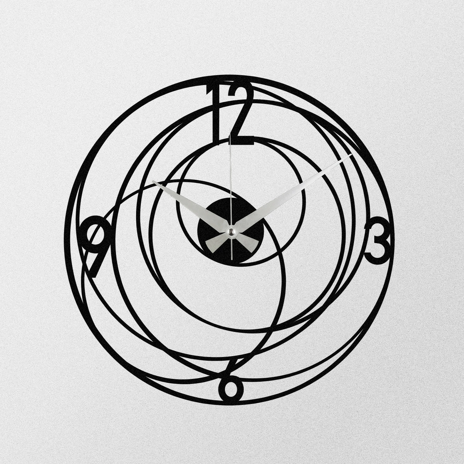 Orë muri dekorative prej metali, Wallity Enzoclock - S027, e zezë, 48x48cm